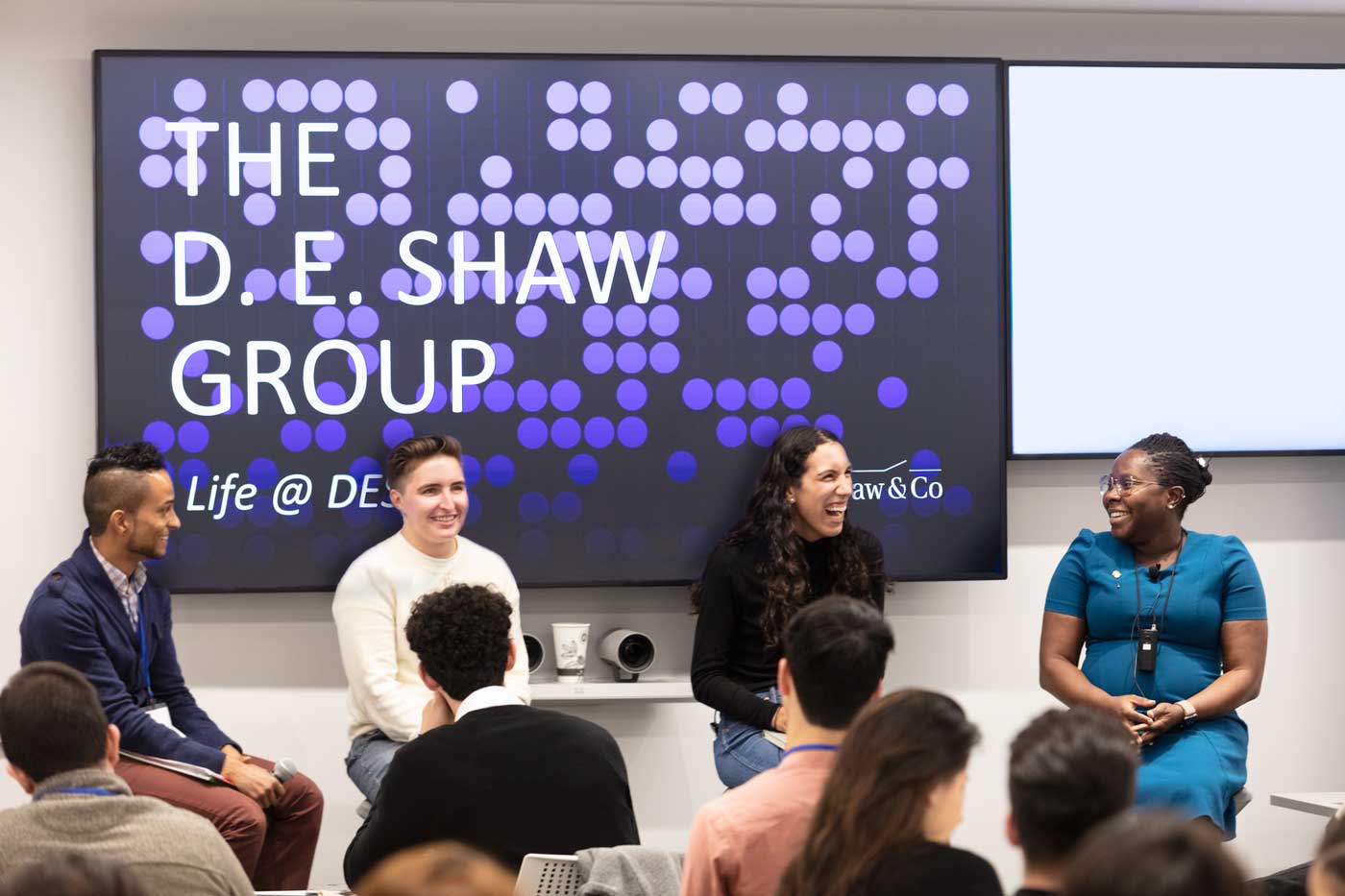 A diverse panel of employees talk about life at the D. E. Shaw group.